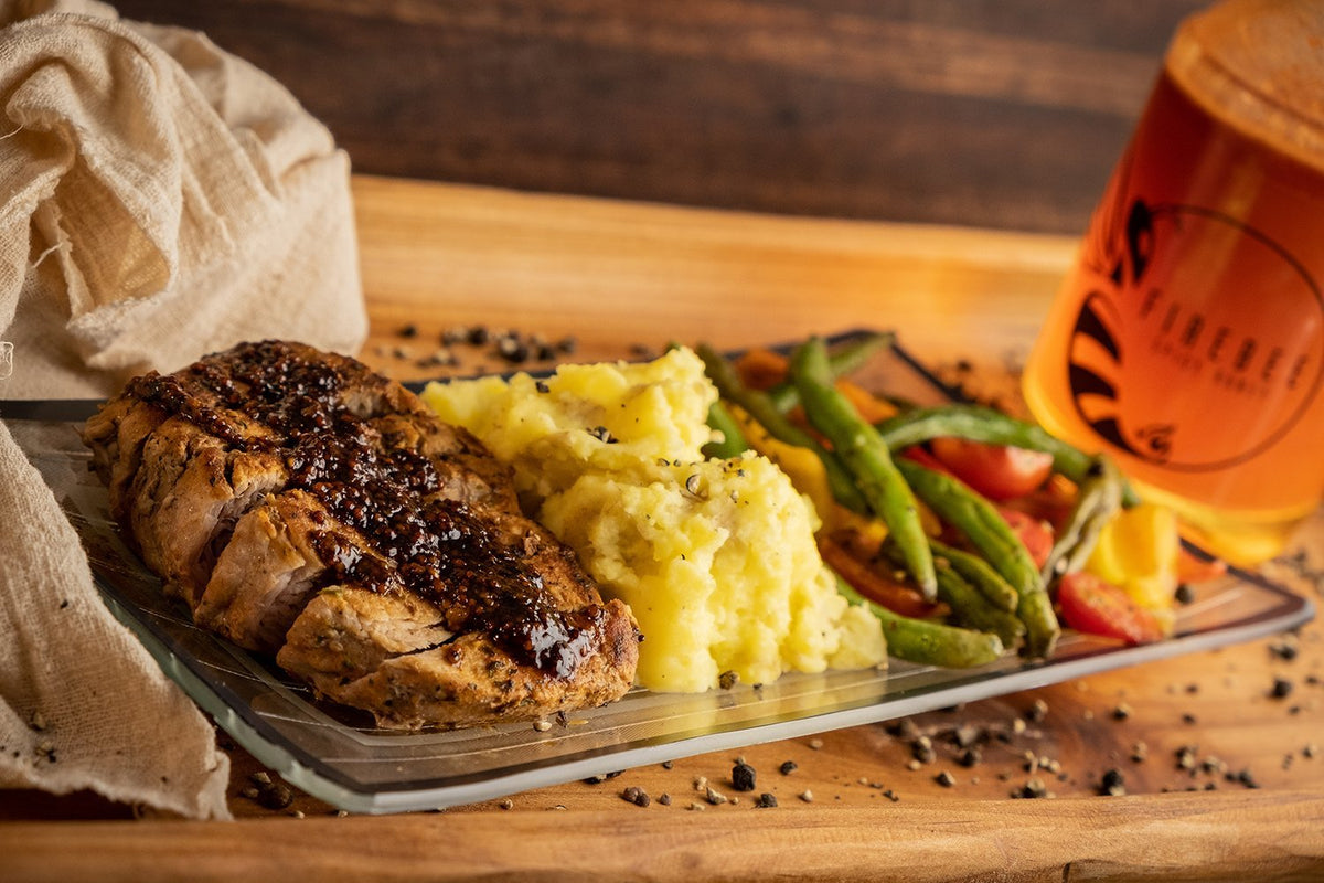 Pork Chops With Firebee Honey Mustard Pan Sauce