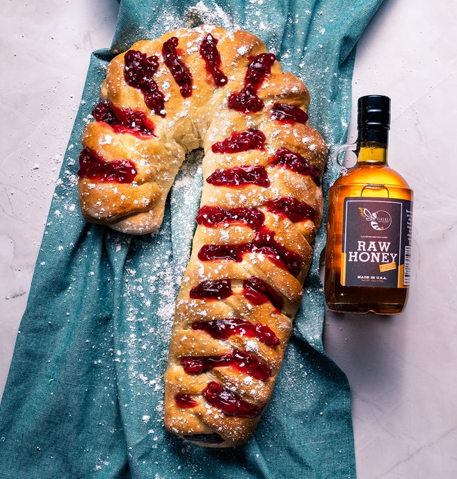 Candy Cane Raspberry Bread